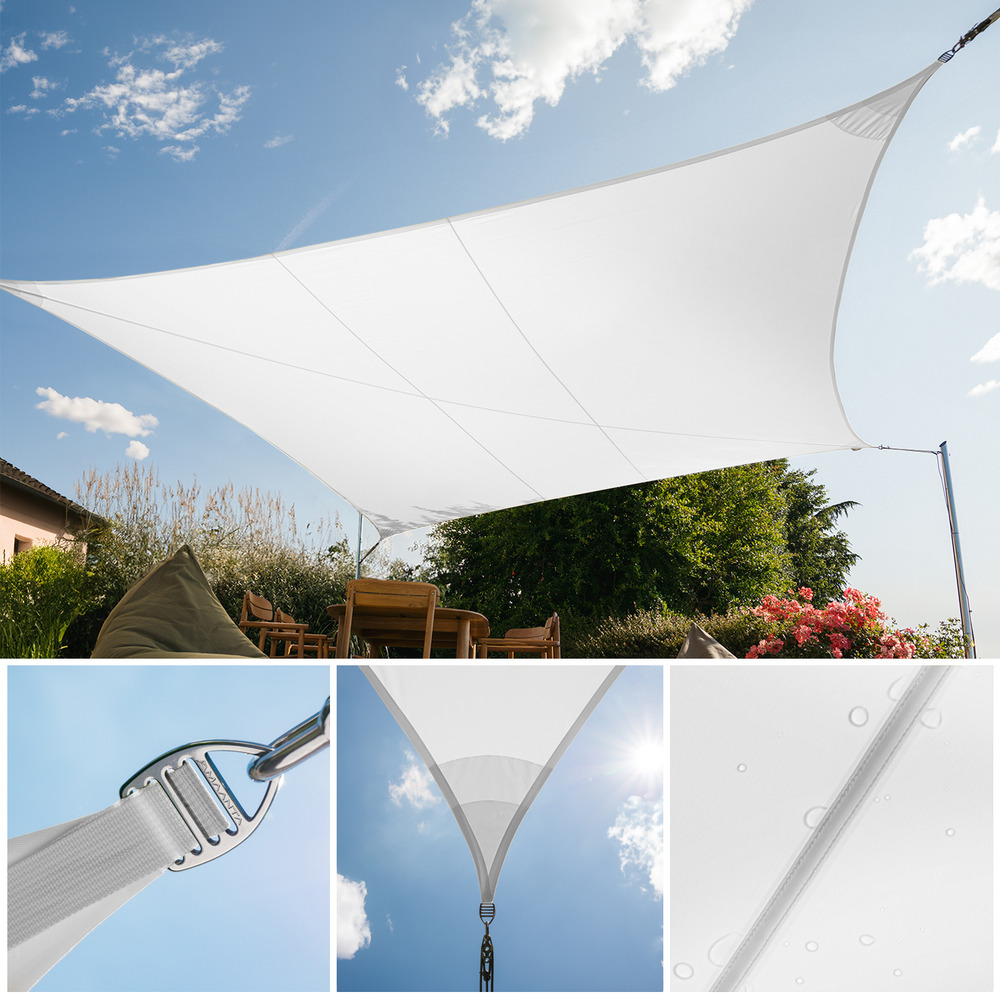 Voiles d'ombrage imperméables triangulaire 3.6x3.6x3.6 white, ez breez