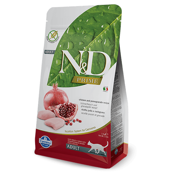 Croquettes n&d prime poulet & grenade chat adulte 1,5 kg