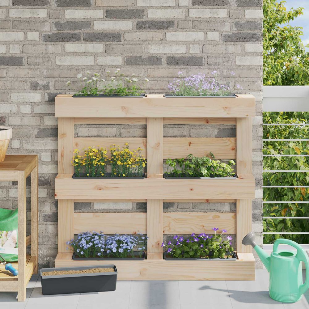 Lot bacs plantes palettes euro polypropylène mur végétal 36cm gris 24pcs
