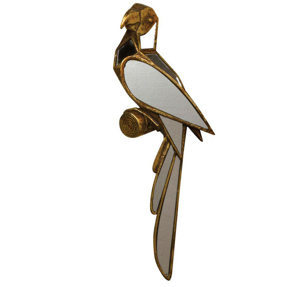 Miroir perroquet chehoma or 42x6x15cm