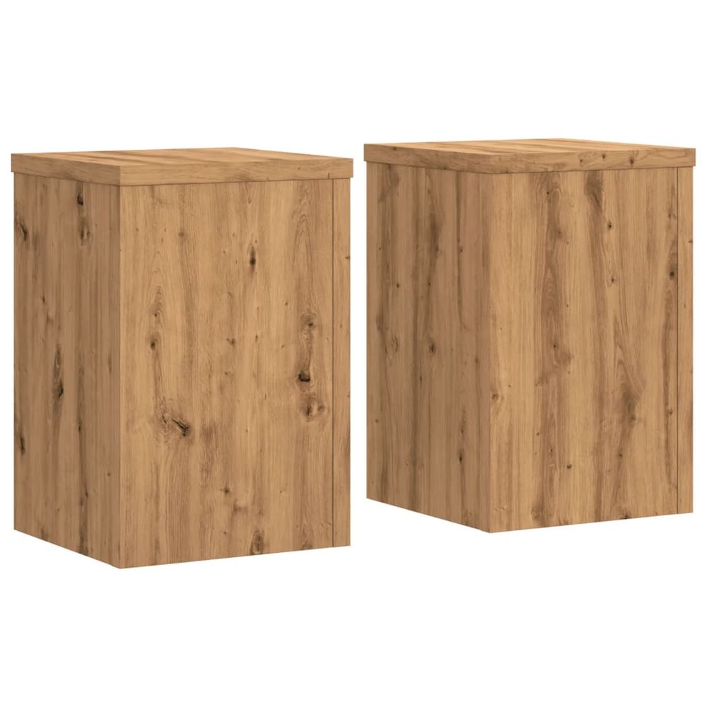 Supports pour plantes meuble fleurs lot de 2 artisanal bois d'ingénierie marron