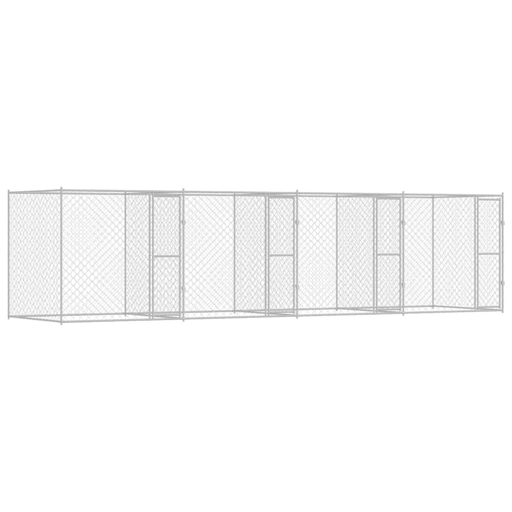 Cage pour chien argenté 800 x 200 x 200 cm acier galvanisé