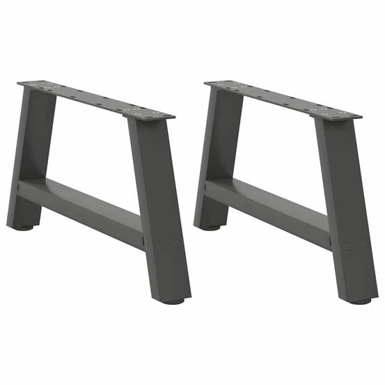 Pieds de table basse en forme de a 2 pièces anthracite 70 x (30-31) cm acier