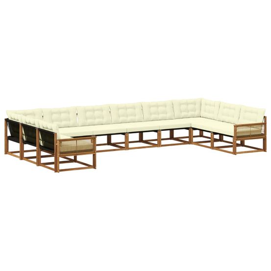 Ensemble de canapés d'extérieur 10 pc naturel et crème