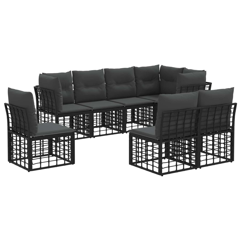 Ensemble de canapés d'extérieur noir polyester