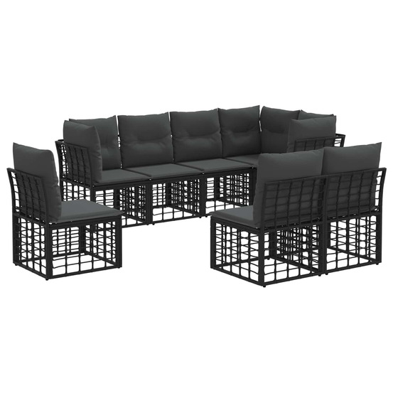 Ensemble de canapés d'extérieur noir polyester