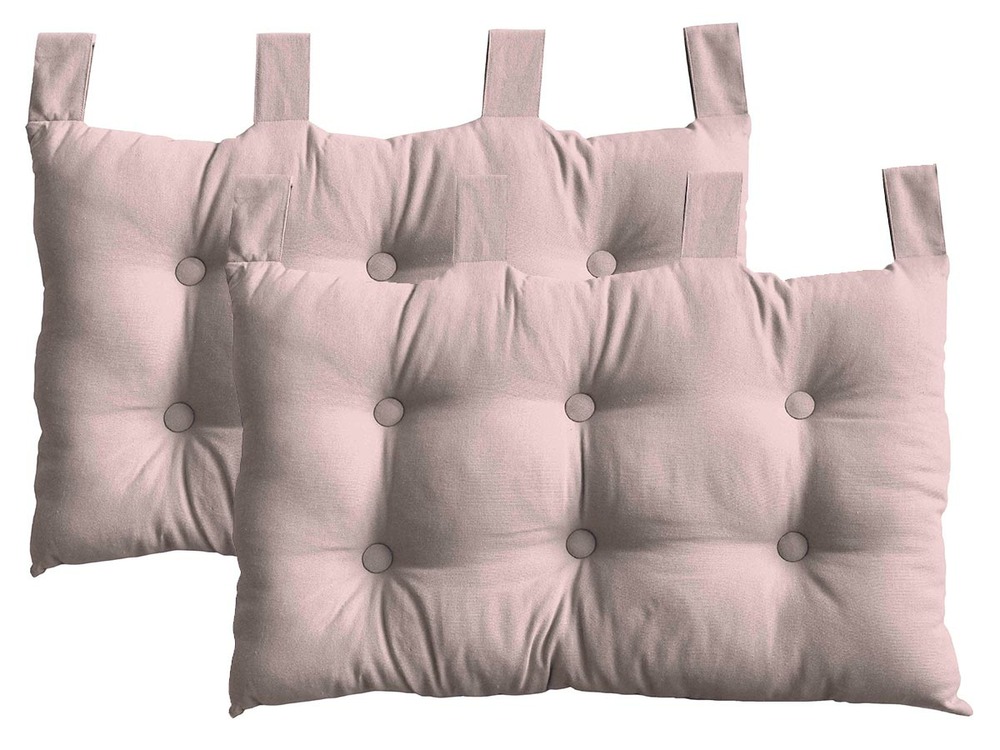 Lot de 2 têtes de lit panama vieux rose 70 x 45 cm