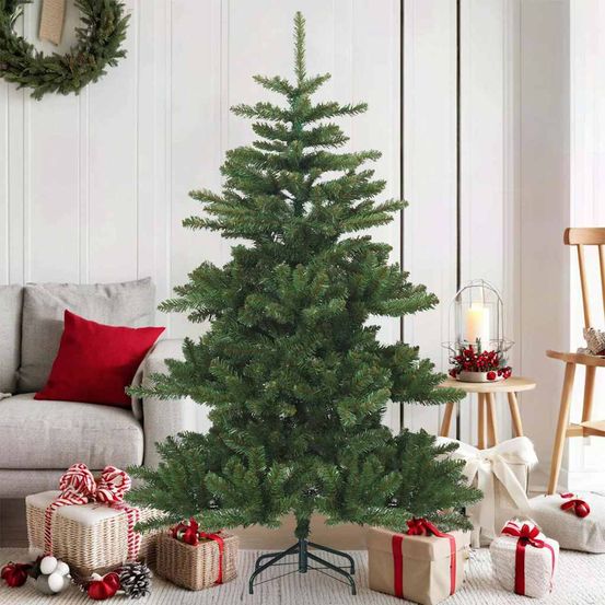 Sapin de noël artificiel vert traditionnel en pvc pour salon jardin 150 cm