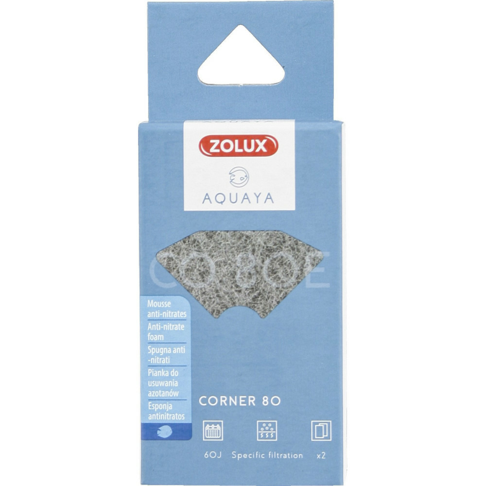Filtre pour pompe corner 80, filtre co 80 e mousse anti-nitrates x 2. Pour