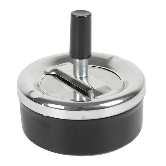 Cendrier poussoir en métal