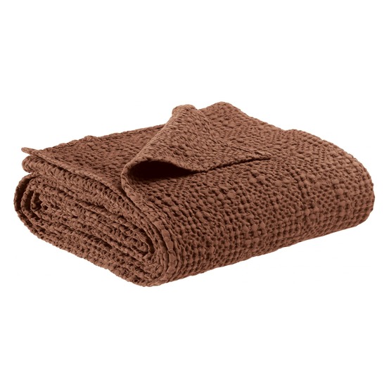 Plaid stonewashed tana tabac 140 x 200 cm