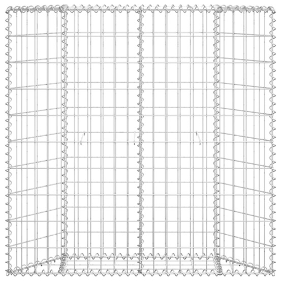 Lit surélevé à gabion en trapèze acier galvanisé 100x20x100 cm