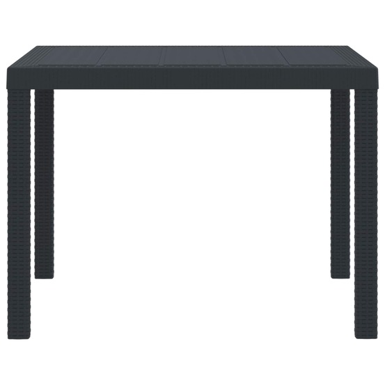 Table de jardin anthracite 100 x 100 x 73 cm polyrotin