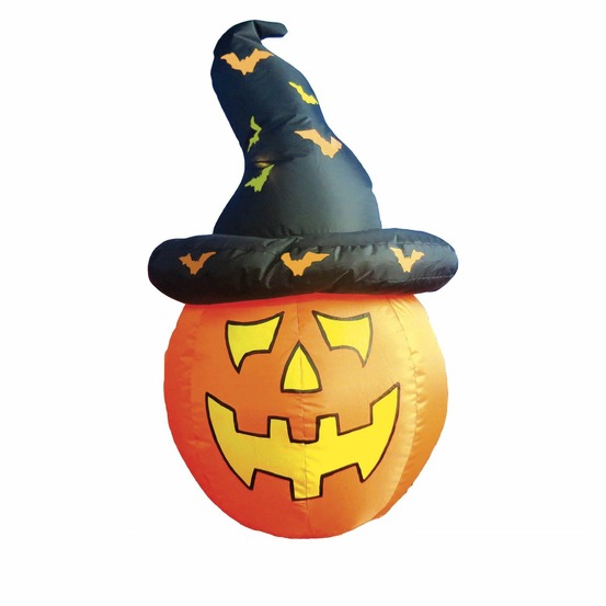 Décoration d'halloween - citrouille chapeau gonflable - h. 123 cm