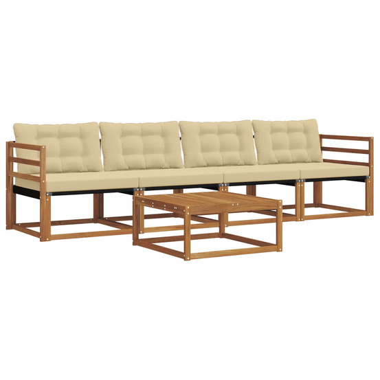 Ensemble de canapés d'extérieur 5 pcs naturel et beige