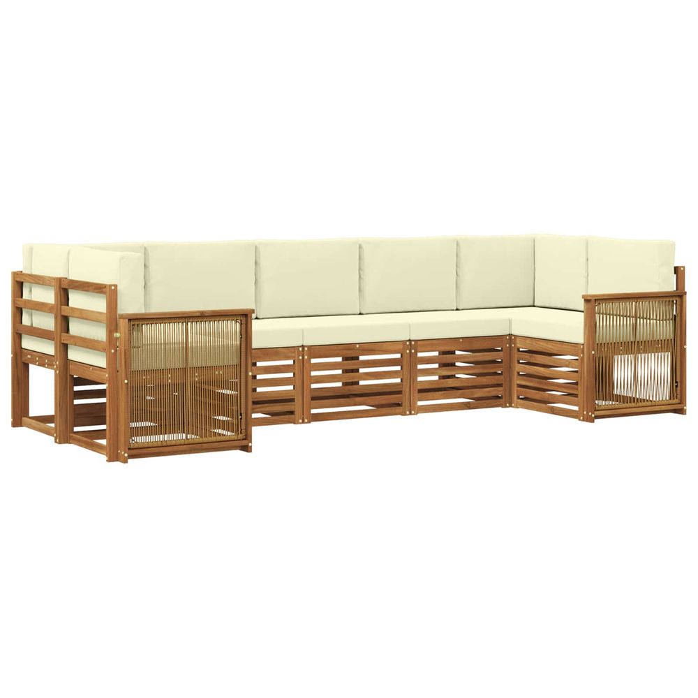 Ensemble de canapés d'extérieur 6 pc naturel et crème