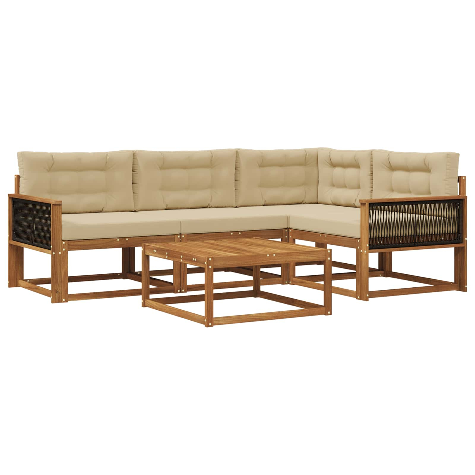 Ensemble de canapés d'extérieur 5 pcs naturel et beige