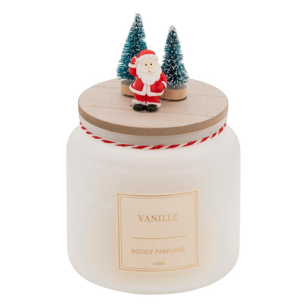 Bougie parfumée couvercle décoré 330g assorti