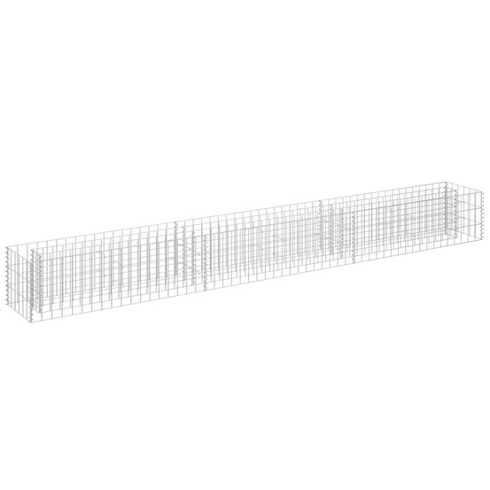 Lit surélevé à gabion acier galvanisé 270x30x30 cm