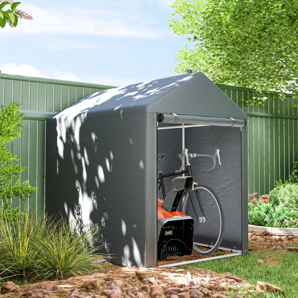 Abri jardin tente stockage vélo moto acier galvanisé étanche 120x179cm gris - comfortxl outdoor living