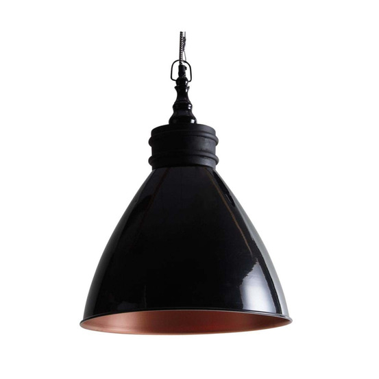 Suspension en métal laqué et bois noir