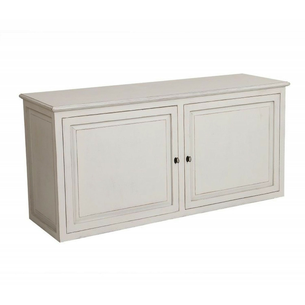 Caisson blanc 2 portes bois blanc - manoir interior's