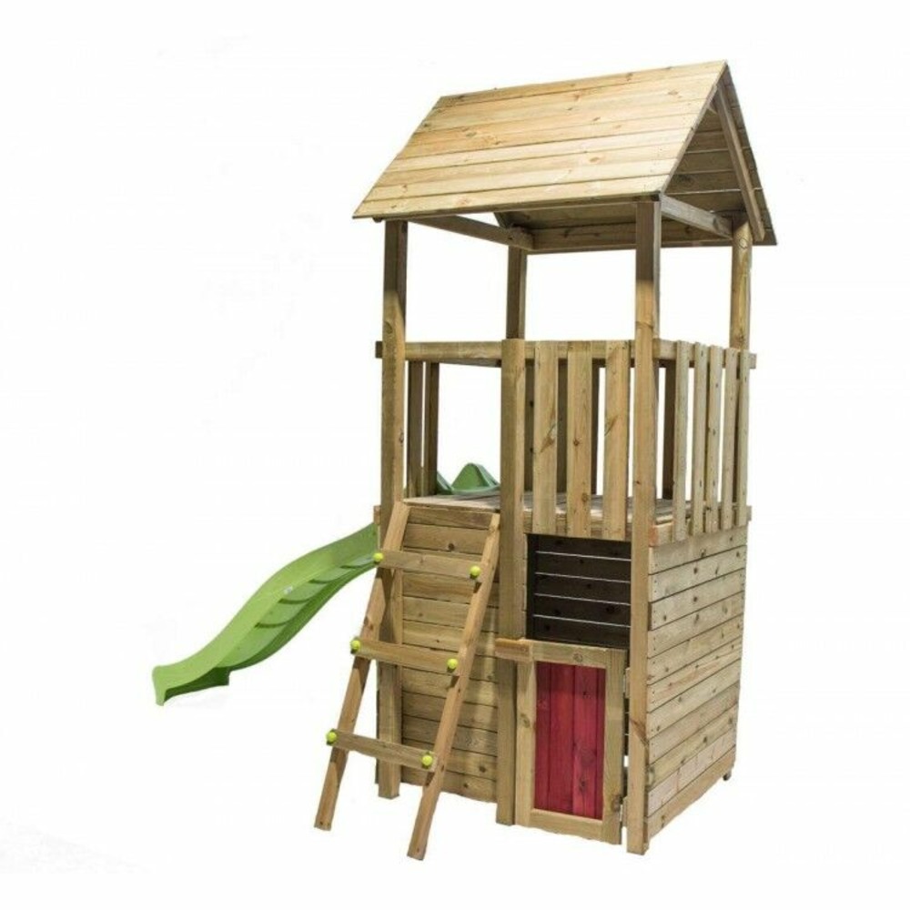 Aire de jeux masgames tibidabo l toit en bois maison : avec maison à la base
