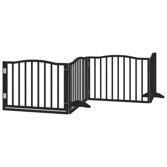 Porte pour chien pliable à 4 panneaux, noire, 320 cm, bois de peuplier