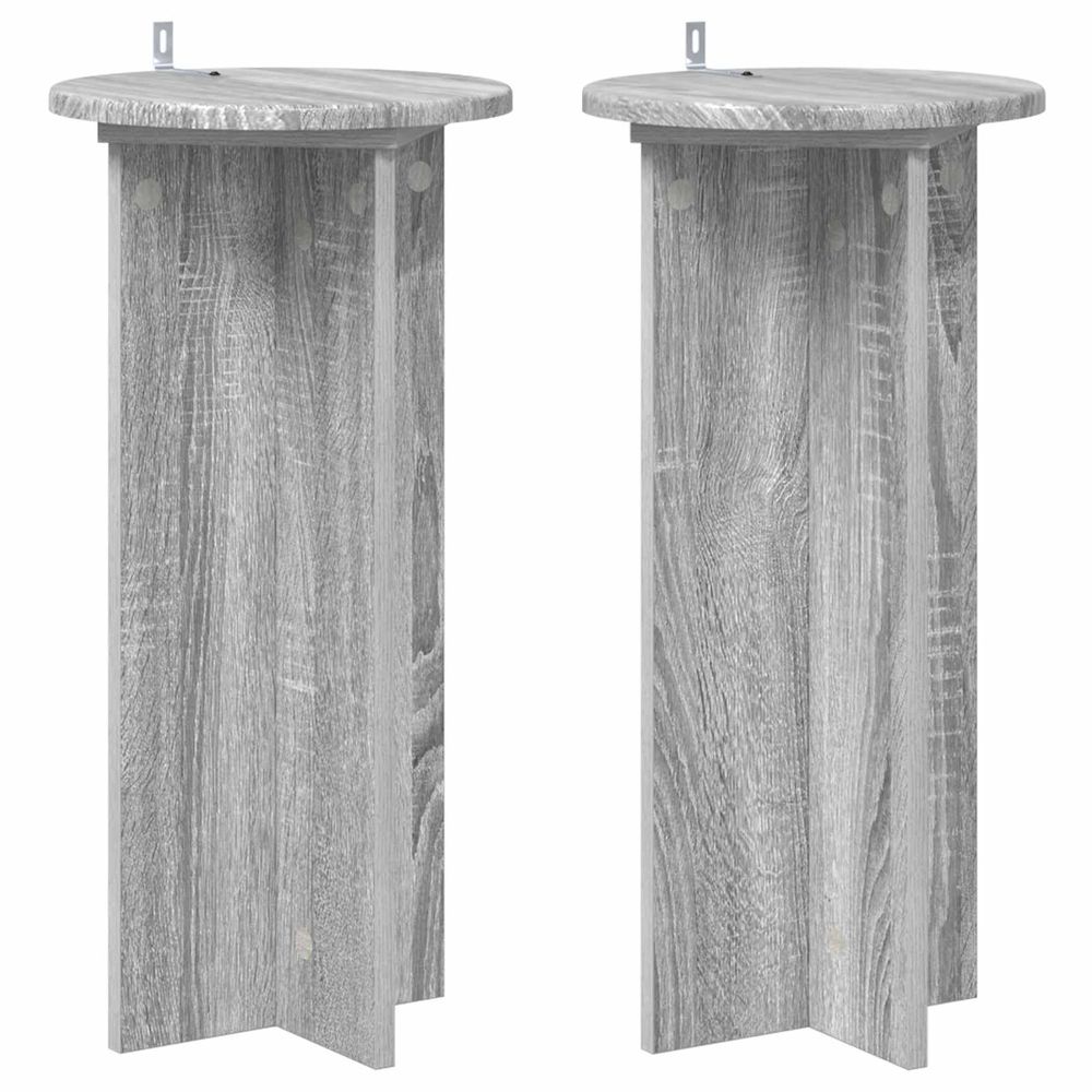 Support de plante 2 pièces sonoma gris 29,5 x 29,5 x 60 cm