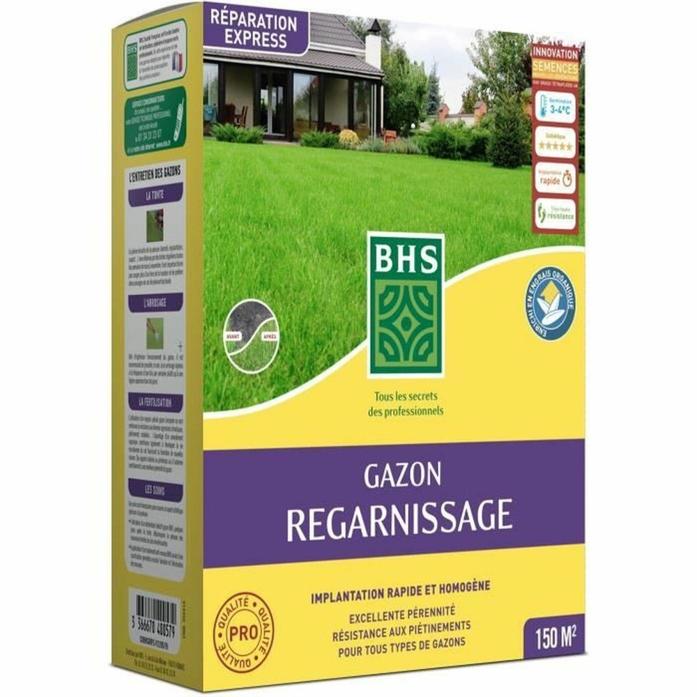 Gazon regarnissage terrain sec 3 kg 150 m²