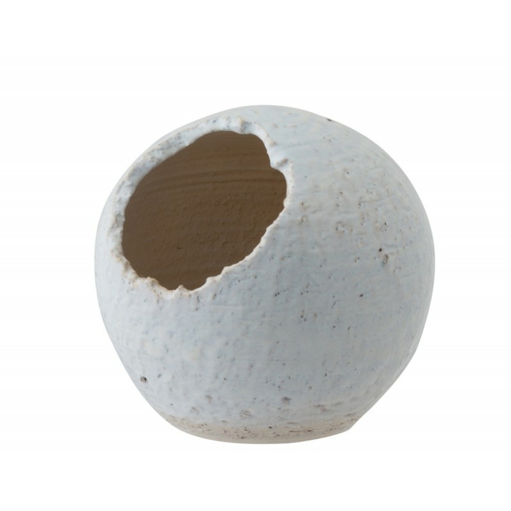 Cache-pot oblique en céramique blanc 24x23.5x22cm