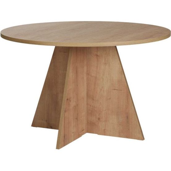 Table à manger ronde en aggloméré virella chêne