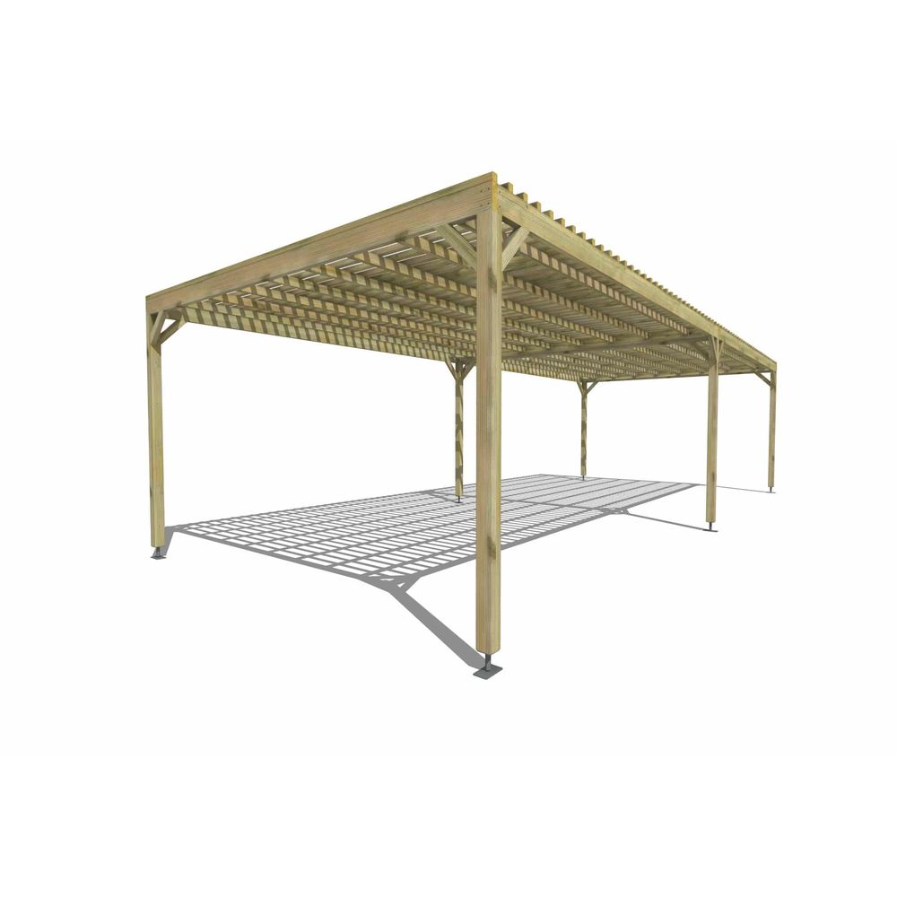 Pergola bois • 10m x 4m • indépendante • sens largeur • lattage bois • livraison comprise