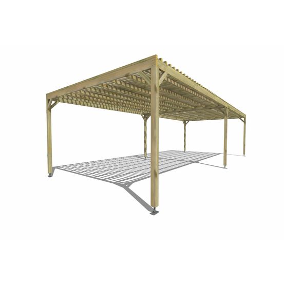 Pergola bois • 10m x 4m • indépendante • sens largeur • lattage bois • livraison comprise