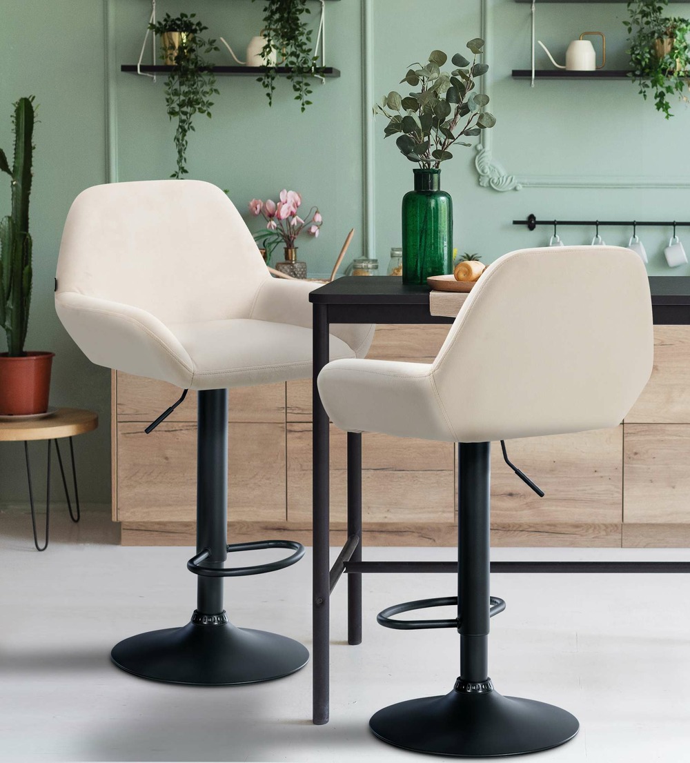 Tabouret de bar braga velours noir