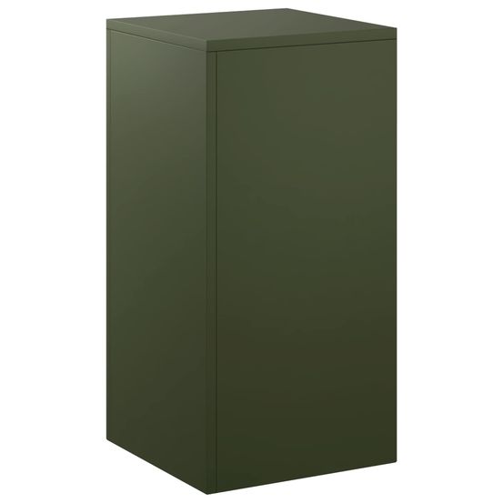 Support de plante vert olive 30 x 30 x 60 cm acier patiné