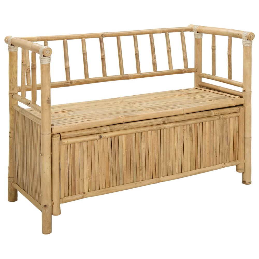 Banc de rangement de jardin 110 x 47 x 80 cm bambou naturel