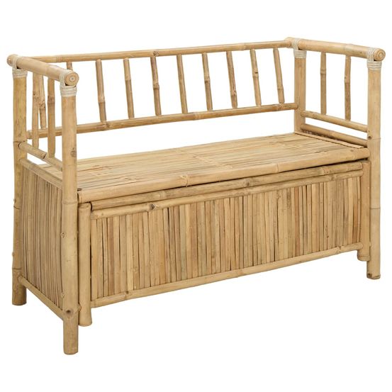 Banc de rangement de jardin 110 x 47 x 80 cm bambou naturel