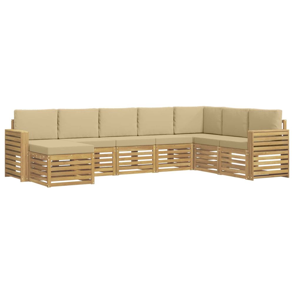 Ensemble de canapés d'extérieur 8 pc blanc et beige polyester