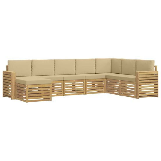 Ensemble de canapés d'extérieur 8 pc blanc et beige polyester