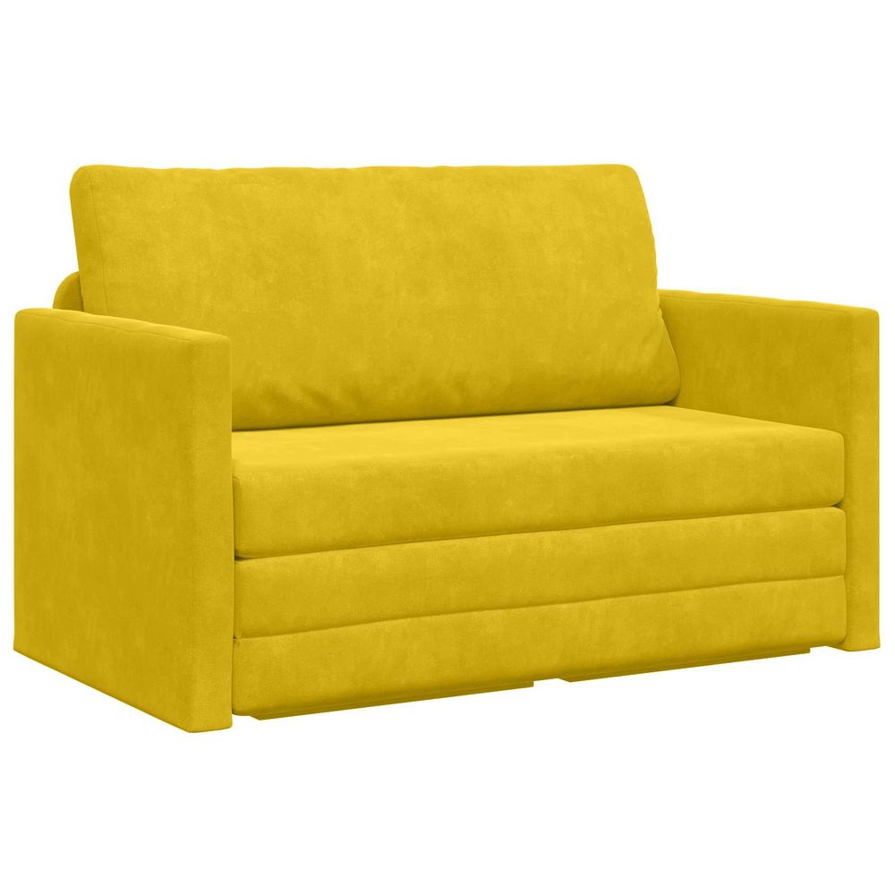 Canapé-lit jaune tournesol 124 x 71 x 78 cm velours