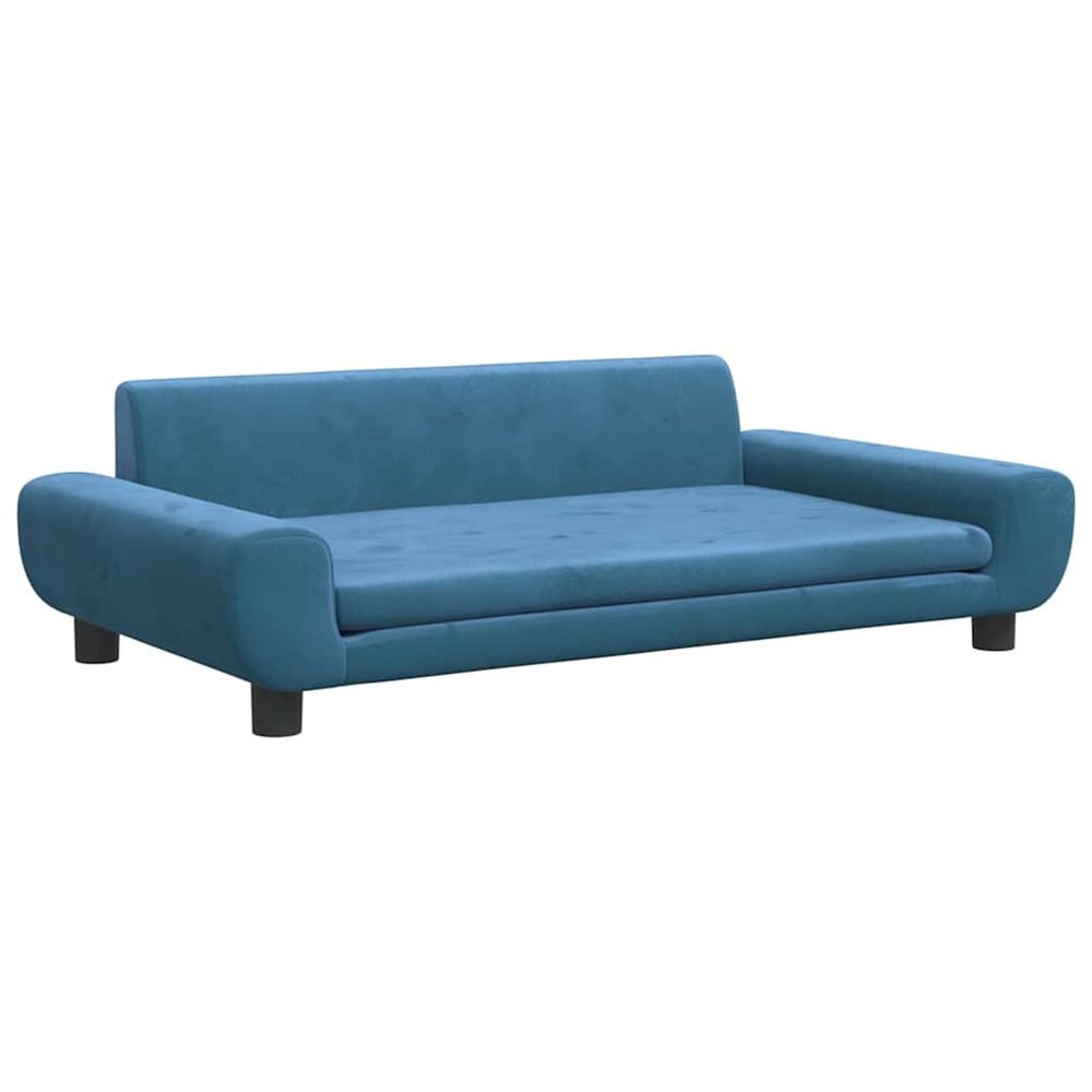 Lit pour chien bleu 100x54x33 cm velours