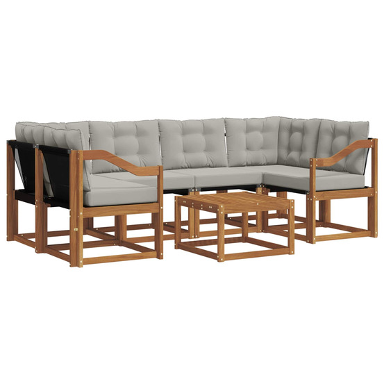 Ensemble de canapés d'extérieur 7 pcs gris naturel et clair