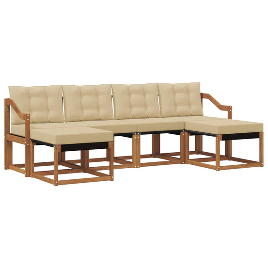 Ensemble de canapés d'extérieur 6 pcs naturel et beige