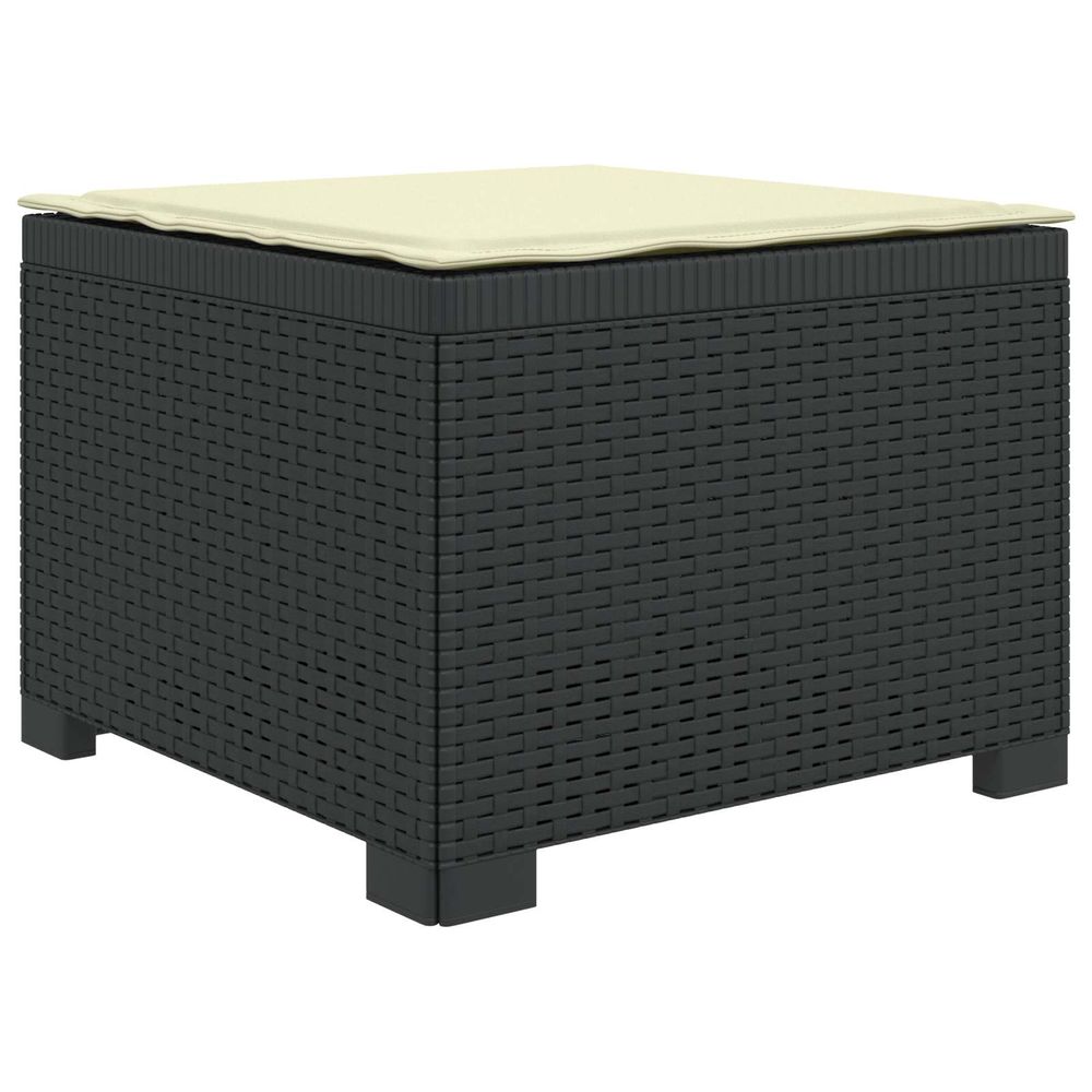 Canapé de jardin 1 place avec coussin look rotin pp anthracite