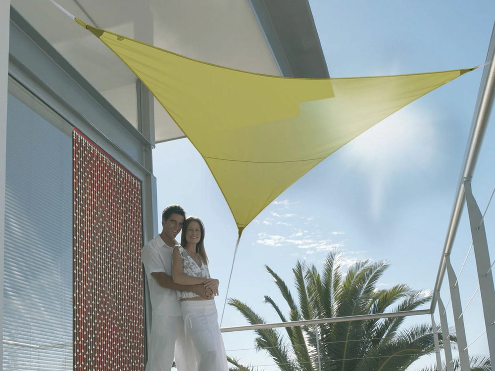 Voile d'ombrage triangulaire serenity 5 x 5 x 5 m - vert anis