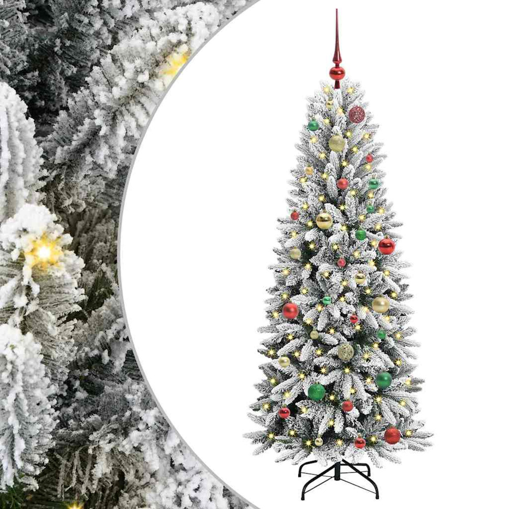 Sapin de noël artificiel avec 150 led avec support blanc 150 cm