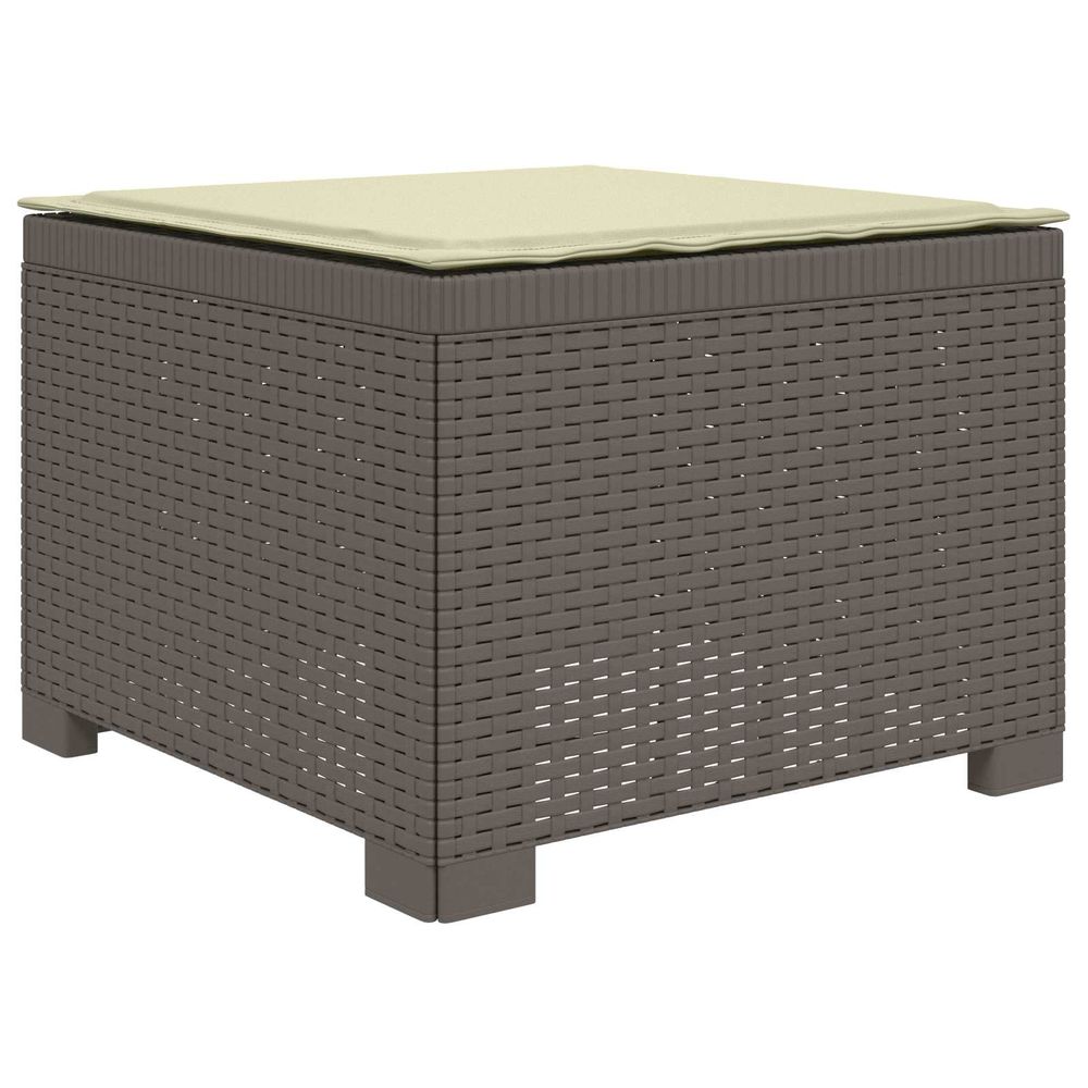 Canapé de jardin 1 place avec coussin look rotin pp gris clair