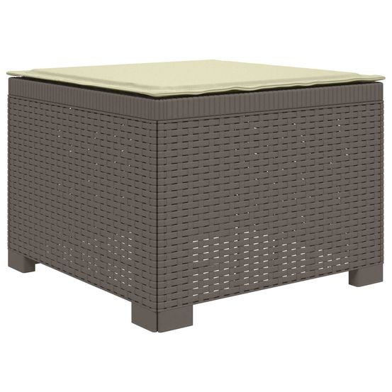 Canapé de jardin 1 place avec coussin look rotin pp gris clair