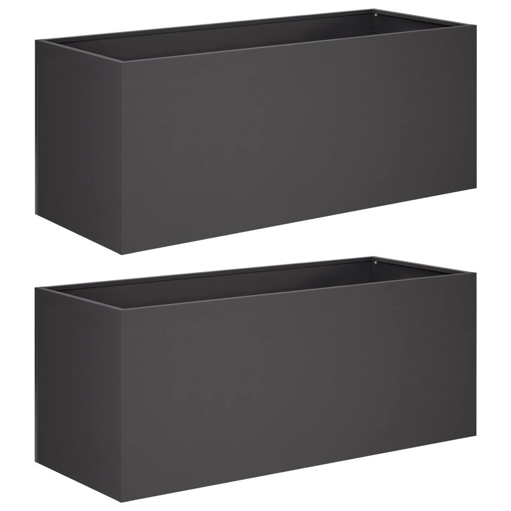 Cache-pot de jardin 2 pc noir 80 x 40 x 40 cm